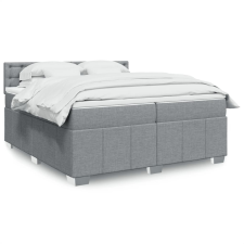 vidaXL világosszürke szövet rugós ágy matraccal 200 x 200 cm ágy és ágykellék