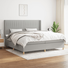 vidaXL világosszürke szövet rugós ágy matraccal 200 x 200 cm ágy és ágykellék