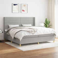 vidaXL világosszürke szövet rugós ágy matraccal 200 x 200 cm ágy és ágykellék