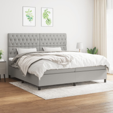 vidaXL világosszürke szövet rugós ágy matraccal 200 x 200 cm ágy és ágykellék