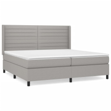 vidaXL világosszürke szövet rugós ágy matraccal 200 x 200 cm (3131537) ágy és ágykellék