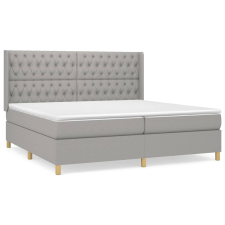 vidaXL világosszürke szövet rugós ágy matraccal 200 x 200 cm (3132257) ágy és ágykellék