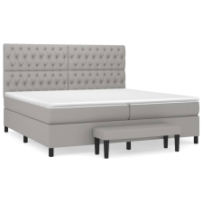 vidaXL világosszürke szövet rugós ágy matraccal 200 x 200 cm (3136861) ágy és ágykellék