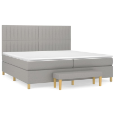vidaXL világosszürke szövet rugós ágy matraccal 200 x 200 cm (3137341) ágy és ágykellék