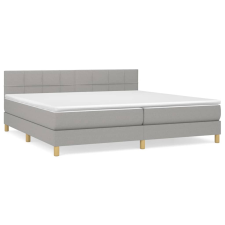 vidaXL világosszürke szövet rugós ágy matraccal 200 x 200 cm (3140641) ágy és ágykellék