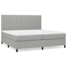 vidaXL világosszürke szövet rugós ágy matraccal 200 x 200 cm (3141961) ágy és ágykellék