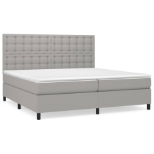 vidaXL világosszürke szövet rugós ágy matraccal 200 x 200 cm (3142121) ágy és ágykellék