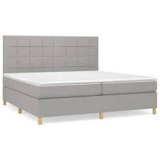 vidaXL világosszürke szövet rugós ágy matraccal 200 x 200 cm (3142361) ágy és ágykellék