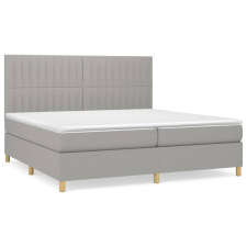 vidaXL világosszürke szövet rugós ágy matraccal 200 x 200 cm (3142521) ágy és ágykellék