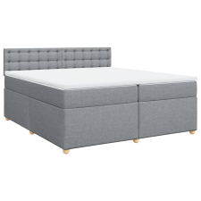 vidaXL világosszürke szövet rugós ágy matraccal 200 x 200 cm (3286801) ágy és ágykellék