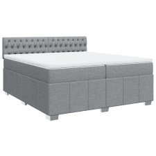 vidaXL világosszürke szövet rugós ágy matraccal 200 x 200 cm (3287182) ágy és ágykellék