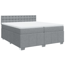 vidaXL világosszürke szövet rugós ágy matraccal 200 x 200 cm (3287189) ágy és ágykellék
