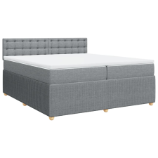 vidaXL világosszürke szövet rugós ágy matraccal 200 x 200 cm (3287577) ágy és ágykellék