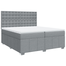 vidaXL világosszürke szövet rugós ágy matraccal 200 x 200 cm (3291789) ágy és ágykellék