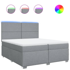 vidaXL világosszürke szövet rugós ágy matraccal 200 x 200 cm (3292888) ágy és ágykellék