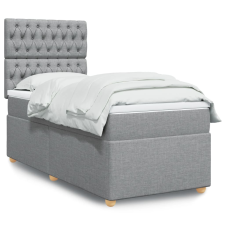 vidaXL világosszürke szövet rugós ágy matraccal 80 x 200 cm ágy és ágykellék