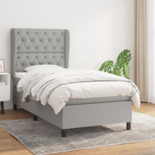 vidaXL világosszürke szövet rugós ágy matraccal 80 x 200 cm ágy és ágykellék
