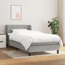 vidaXL világosszürke szövet rugós ágy matraccal 80 x 200 cm ágy és ágykellék