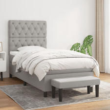 vidaXL világosszürke szövet rugós ágy matraccal 80 x 200 cm ágy és ágykellék