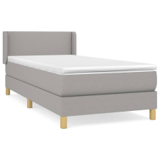 vidaXL világosszürke szövet rugós ágy matraccal 80 x 200 cm (3130065) ágy és ágykellék