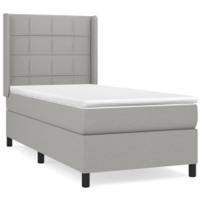 vidaXL világosszürke szövet rugós ágy matraccal 80 x 200 cm (3131385) ágy és ágykellék