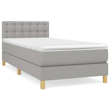 vidaXL világosszürke szövet rugós ágy matraccal 80 x 200 cm (3140889) ágy és ágykellék