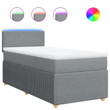 vidaXL világosszürke szövet rugós ágy matraccal 80 x 200 cm (3289576) ágy és ágykellék
