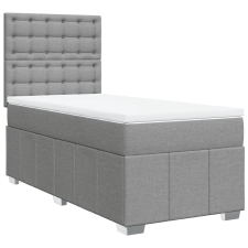 vidaXL világosszürke szövet rugós ágy matraccal 80 x 200 cm (3291509) ágy és ágykellék