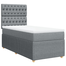 vidaXL világosszürke szövet rugós ágy matraccal 80 x 200 cm (3291890) ágy és ágykellék