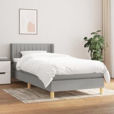 vidaXL világosszürke szövet rugós ágy matraccal 90 x 200 cm ágy és ágykellék