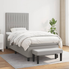 vidaXL világosszürke szövet rugós ágy matraccal 90 x 200 cm ágy és ágykellék