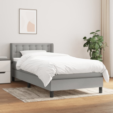 vidaXL világosszürke szövet rugós ágy matraccal 90 x 200 cm ágy és ágykellék
