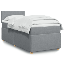 vidaXL világosszürke szövet rugós ágy matraccal 90 x 200 cm ágy és ágykellék