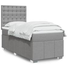 vidaXL világosszürke szövet rugós ágy matraccal 90 x 200 cm ágy és ágykellék