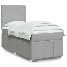 vidaXL világosszürke szövet rugós ágy matraccal 90 x 200 cm ágy és ágykellék