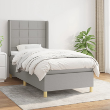 vidaXL világosszürke szövet rugós ágy matraccal 90 x 200 cm ágy és ágykellék