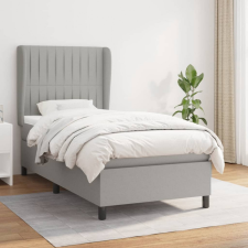 vidaXL világosszürke szövet rugós ágy matraccal 90 x 200 cm ágy és ágykellék