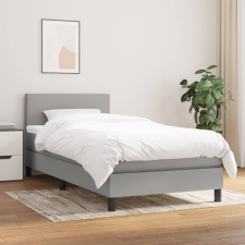 vidaXL világosszürke szövet rugós ágy matraccal 90 x 200 cm ágy és ágykellék