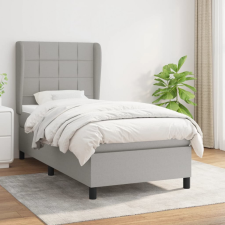 vidaXL világosszürke szövet rugós ágy matraccal 90 x 200 cm ágy és ágykellék