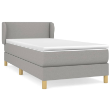 vidaXL világosszürke szövet rugós ágy matraccal 90 x 200 cm (3126613) ágy és ágykellék