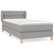 vidaXL világosszürke szövet rugós ágy matraccal 90 x 200 cm (3127013) ágy és ágykellék