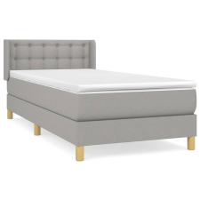 vidaXL világosszürke szövet rugós ágy matraccal 90 x 200 cm (3130561) ágy és ágykellék