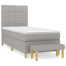 vidaXL világosszürke szövet rugós ágy matraccal 90 x 200 cm (3137125) ágy és ágykellék