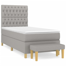 vidaXL világosszürke szövet rugós ágy matraccal 90 x 200 cm (3137365) ágy és ágykellék