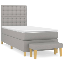 vidaXL világosszürke szövet rugós ágy matraccal 90 x 200 cm (3137445) ágy és ágykellék