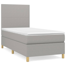 vidaXL világosszürke szövet rugós ágy matraccal 90 x 200 cm (3142145) ágy és ágykellék