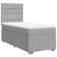 vidaXL világosszürke szövet rugós ágy matraccal 90 x 200 cm (3291551) ágy és ágykellék