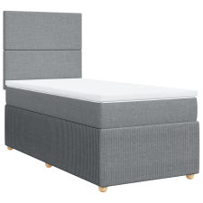 vidaXL világosszürke szövet rugós ágy matraccal 90 x 200 cm (3291932) ágy és ágykellék