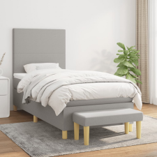 vidaXL világosszürke szövet rugós ágy matraccal 90x190 cm ágy és ágykellék