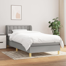 vidaXL világosszürke szövet rugós ágy matraccal 90x190 cm ágy és ágykellék
